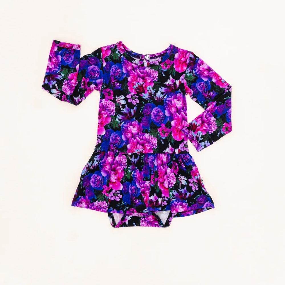 Bums & Roses Midnight Bloom Convertible Ruffle Dress